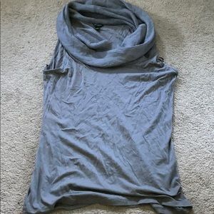 Grey swoop neck Ann Taylor Blouse